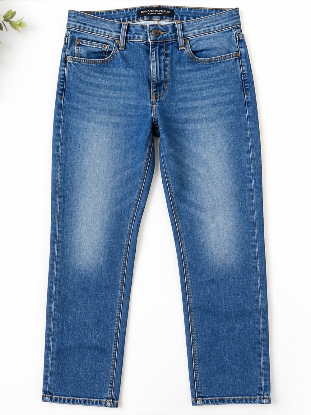 Banana Republic Travel Jean Men’s 35x32 Slim Fit Jeans Hemmed 28.5”